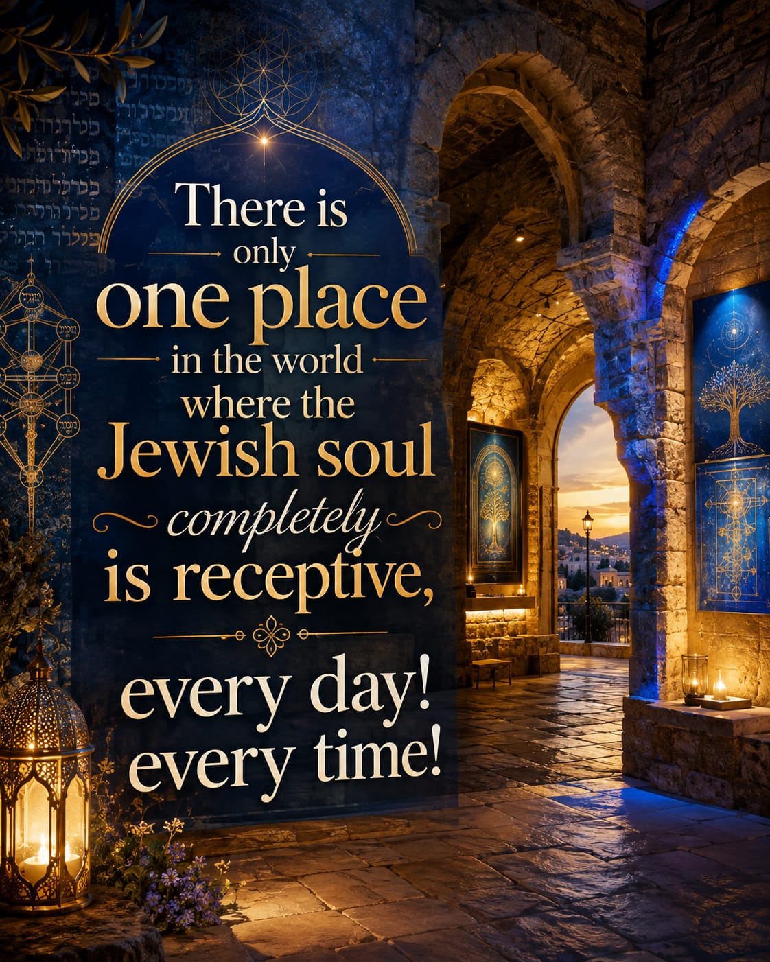 There is only one place in the world where the Jewish soul completely is receptive, every day! every time!